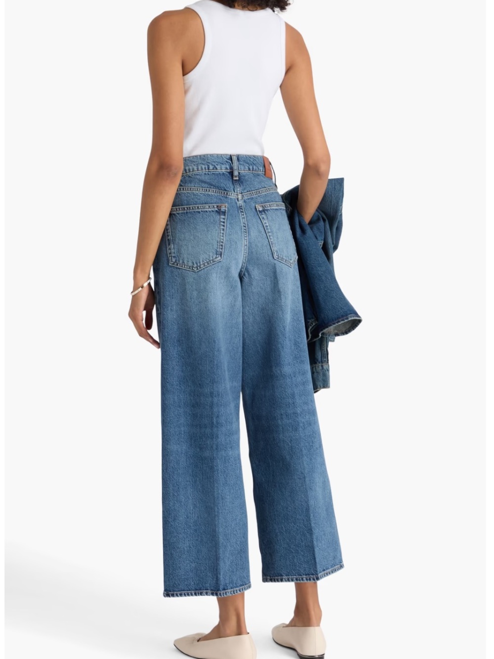 Anine Bing Rick Cropped Wide Leg jeans, size 28